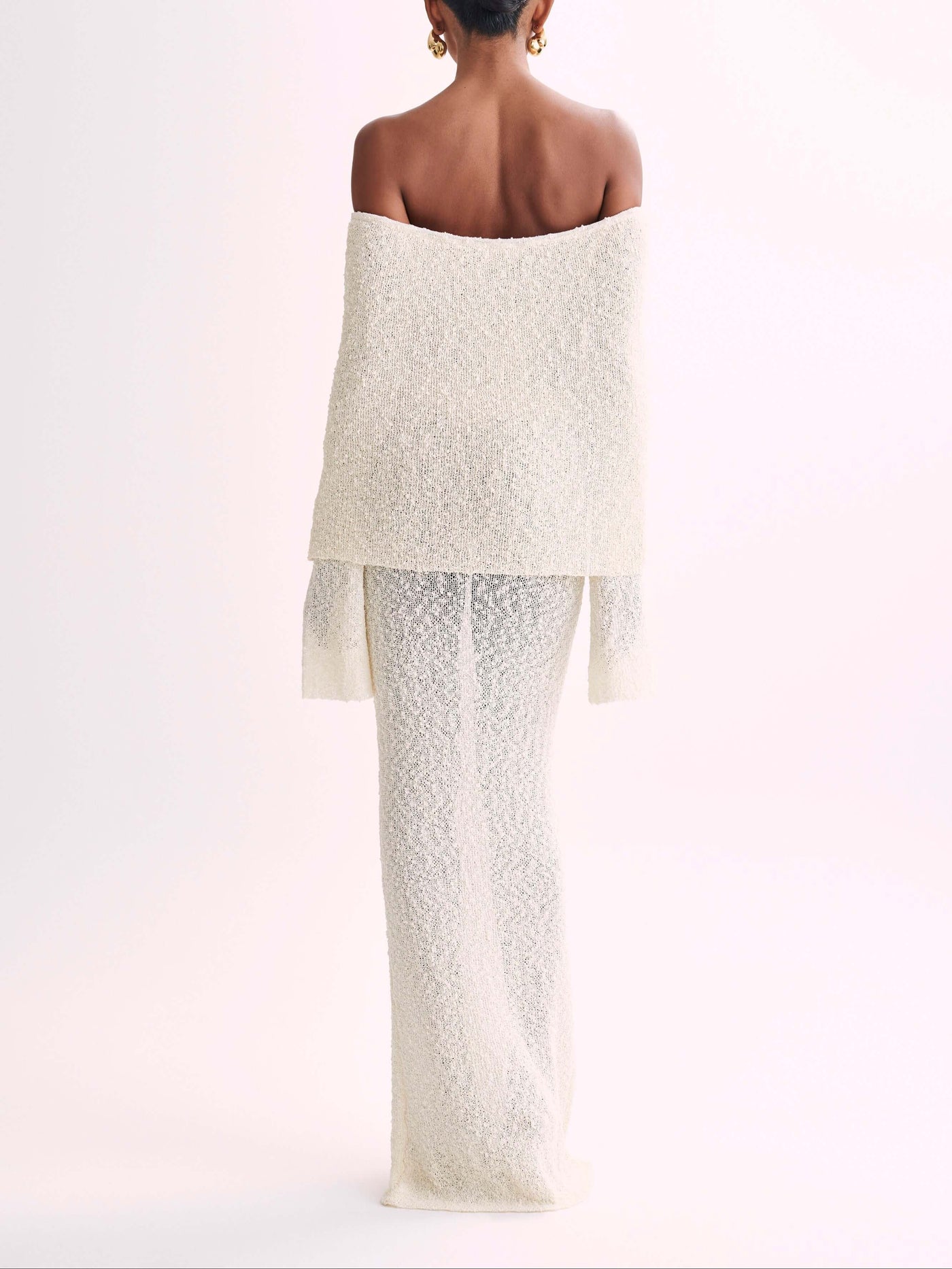 Kenvira™ - Off Shoulder Boucle Maxi Dress