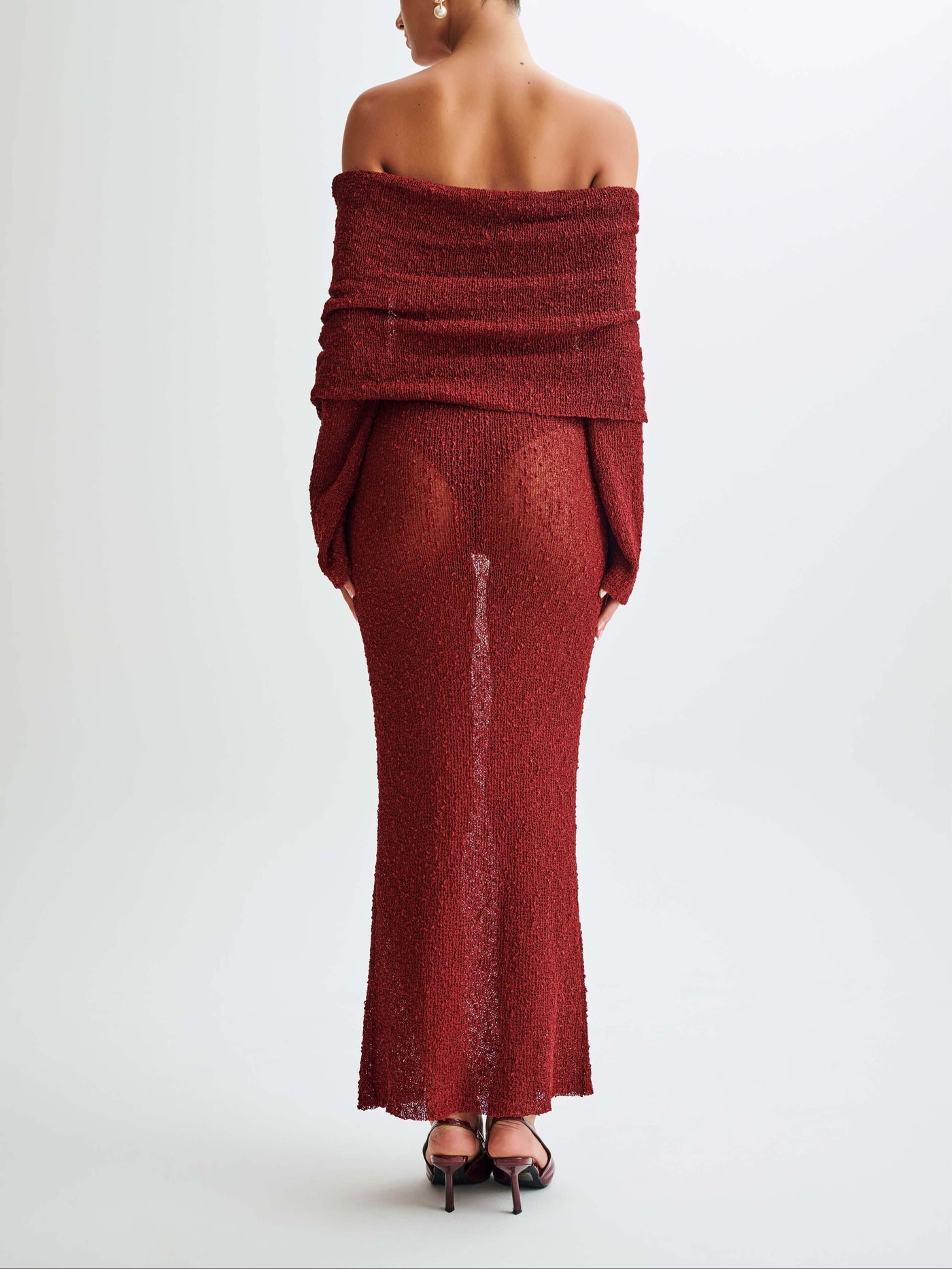 Kenvira™ - Off Shoulder Boucle Maxi Dress