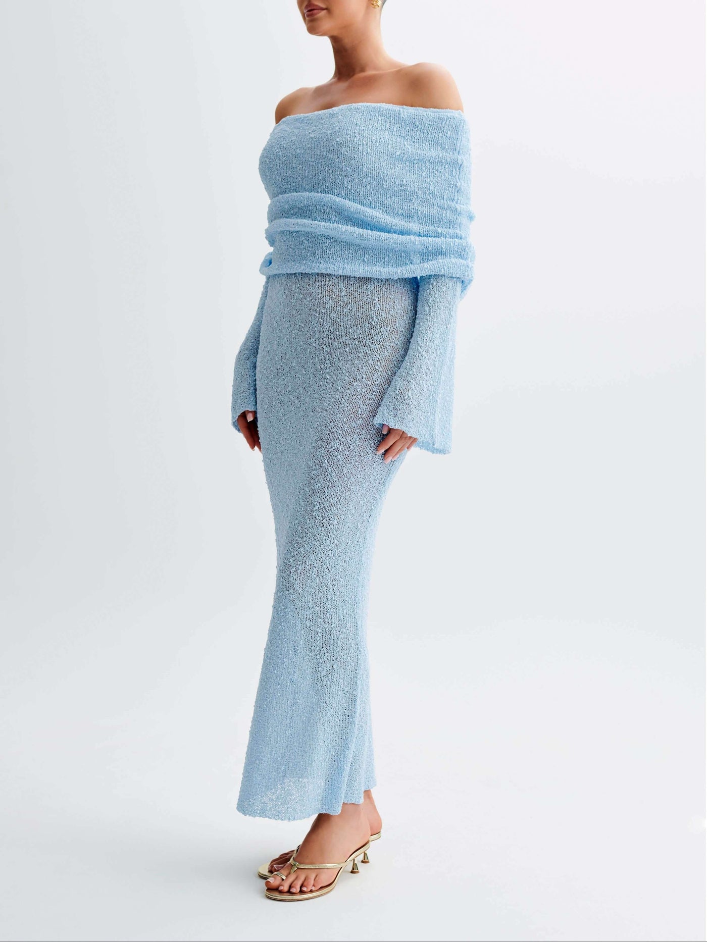 Kenvira™ - Off Shoulder Boucle Maxi Dress