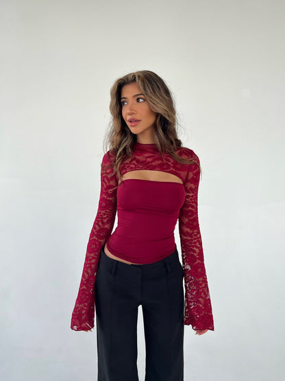 Zelorava™ - Long Sleeve Chic Lace Top