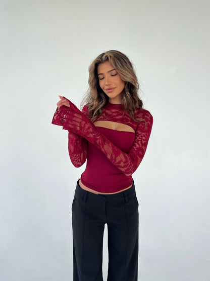 Zelorava™ - Long Sleeve Chic Lace Top