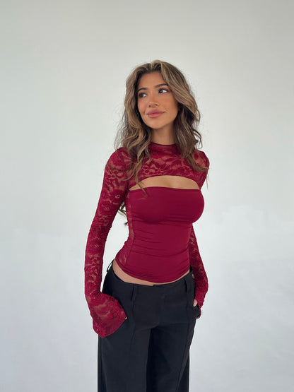 Zelorava™ - Long Sleeve Chic Lace Top