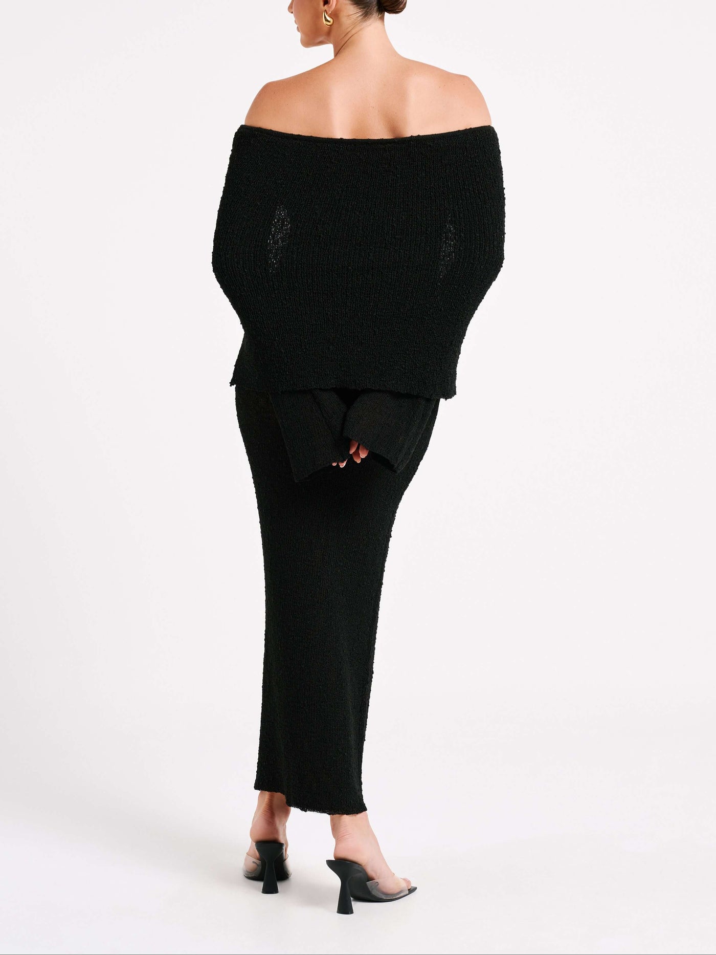 Kenvira™ - Off Shoulder Boucle Maxi Dress