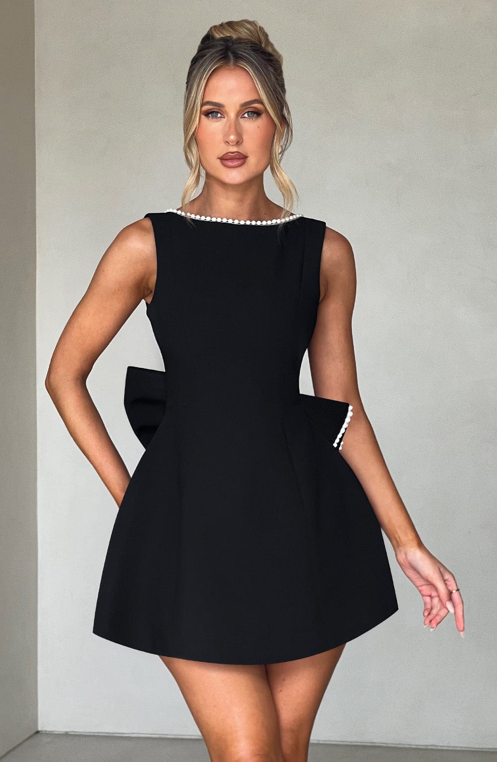 Elle™ | Pearl Bow Mini Dress